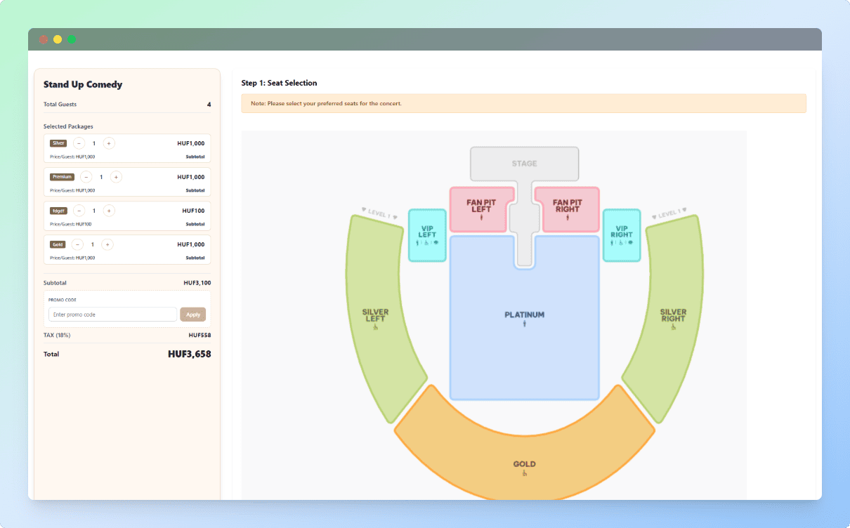 Visual Zone Booking