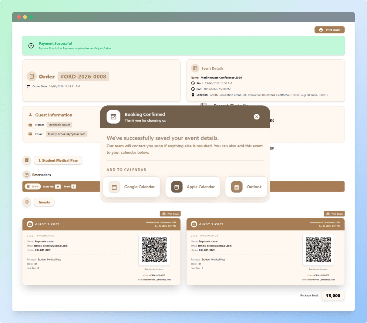 Ticketing & Registration Management