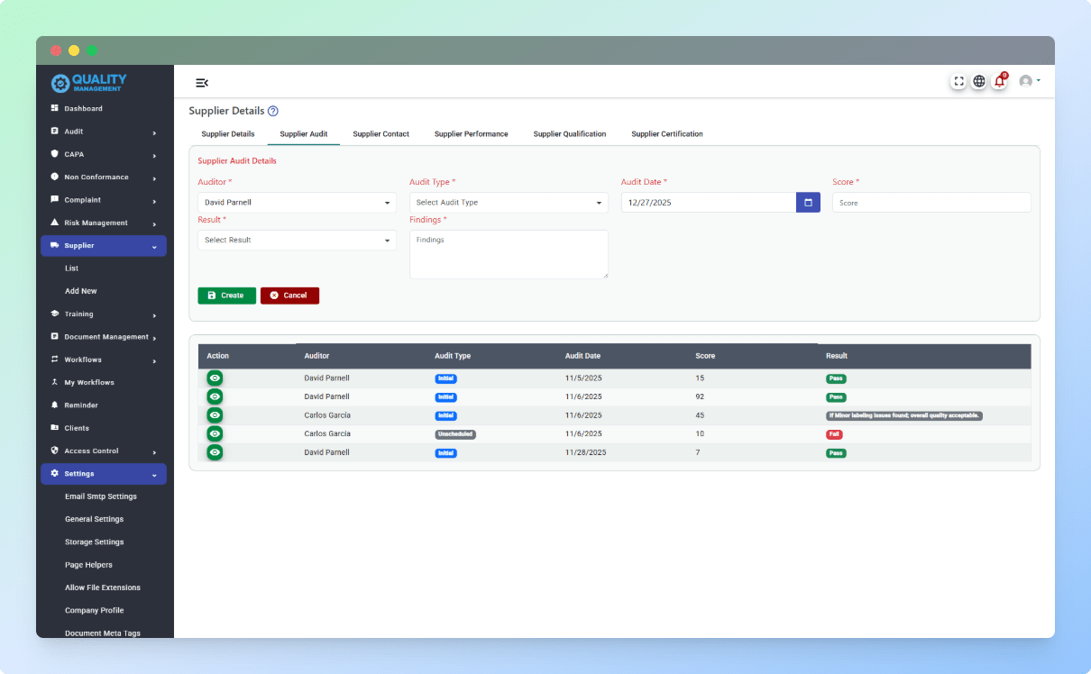 Supplier Management